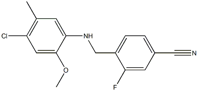 4-{[(4-chloro-2-methoxy-5-methylphenyl)amino]methyl}-3-fluorobenzonitrile Struktur