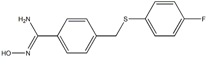 4-{[(4-fluorophenyl)sulfanyl]methyl}-N'-hydroxybenzene-1-carboximidamide Struktur