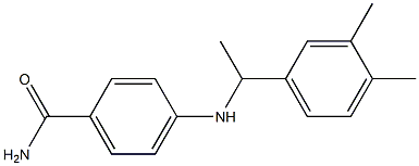 4-{[1-(3,4-dimethylphenyl)ethyl]amino}benzamide Struktur