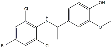 4-{1-[(4-bromo-2,6-dichlorophenyl)amino]ethyl}-2-methoxyphenol Struktur