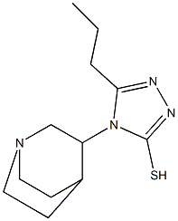 4-{1-azabicyclo[2.2.2]octan-3-yl}-5-propyl-4H-1,2,4-triazole-3-thiol Struktur