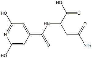 4-amino-2-[(2,6-dihydroxyisonicotinoyl)amino]-4-oxobutanoic acid Struktur