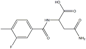 4-amino-2-[(3-fluoro-4-methylbenzoyl)amino]-4-oxobutanoic acid Struktur