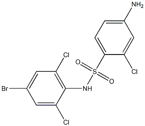 4-amino-N-(4-bromo-2,6-dichlorophenyl)-2-chlorobenzene-1-sulfonamide Struktur