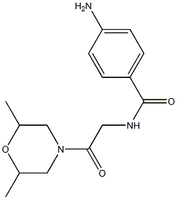 4-amino-N-[2-(2,6-dimethylmorpholin-4-yl)-2-oxoethyl]benzamide Struktur