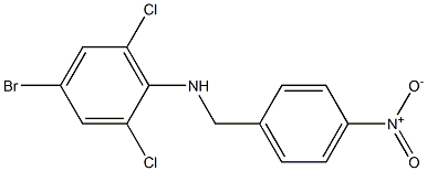 4-bromo-2,6-dichloro-N-[(4-nitrophenyl)methyl]aniline Struktur