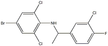 4-bromo-2,6-dichloro-N-[1-(3-chloro-4-fluorophenyl)ethyl]aniline Struktur