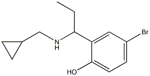 4-bromo-2-{1-[(cyclopropylmethyl)amino]propyl}phenol Struktur