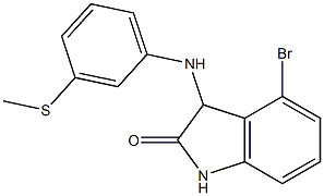 4-bromo-3-{[3-(methylsulfanyl)phenyl]amino}-2,3-dihydro-1H-indol-2-one Struktur