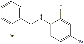 4-bromo-N-[(2-bromophenyl)methyl]-2-fluoroaniline Struktur