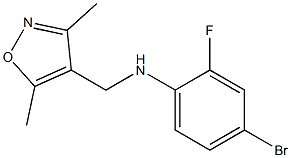 4-bromo-N-[(3,5-dimethyl-1,2-oxazol-4-yl)methyl]-2-fluoroaniline Struktur