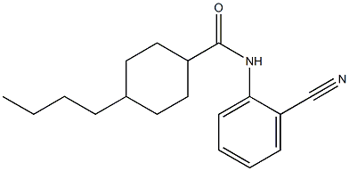 4-butyl-N-(2-cyanophenyl)cyclohexane-1-carboxamide Struktur