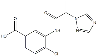 4-chloro-3-[2-(1H-1,2,4-triazol-1-yl)propanamido]benzoic acid Struktur