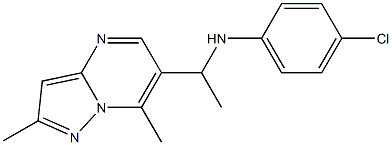 4-chloro-N-(1-{2,7-dimethylpyrazolo[1,5-a]pyrimidin-6-yl}ethyl)aniline Struktur