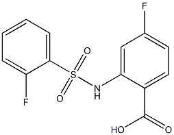 4-fluoro-2-[(2-fluorobenzene)sulfonamido]benzoic acid Struktur