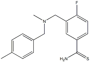 4-fluoro-3-({methyl[(4-methylphenyl)methyl]amino}methyl)benzene-1-carbothioamide Struktur