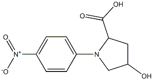 4-hydroxy-1-(4-nitrophenyl)pyrrolidine-2-carboxylic acid Struktur