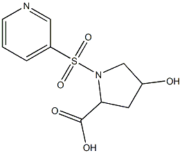 4-hydroxy-1-(pyridin-3-ylsulfonyl)pyrrolidine-2-carboxylic acid Struktur