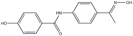 4-hydroxy-N-{4-[(1E)-N-hydroxyethanimidoyl]phenyl}benzamide Struktur