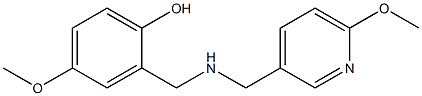 4-methoxy-2-({[(6-methoxypyridin-3-yl)methyl]amino}methyl)phenol Struktur