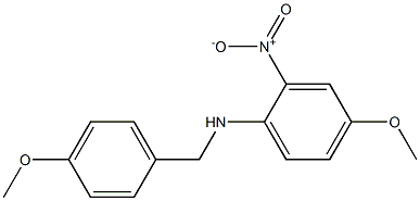 4-methoxy-N-[(4-methoxyphenyl)methyl]-2-nitroaniline Struktur