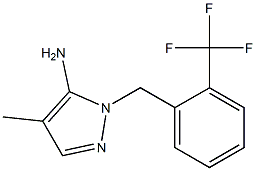 4-methyl-1-{[2-(trifluoromethyl)phenyl]methyl}-1H-pyrazol-5-amine Struktur