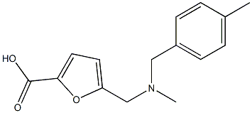 5-({methyl[(4-methylphenyl)methyl]amino}methyl)furan-2-carboxylic acid Struktur