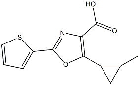 5-(2-methylcyclopropyl)-2-(thiophen-2-yl)-1,3-oxazole-4-carboxylic acid Struktur