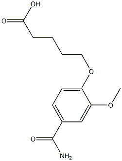 5-(4-carbamoyl-2-methoxyphenoxy)pentanoic acid Struktur