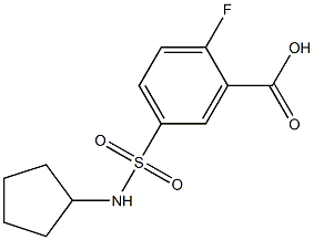 5-(cyclopentylsulfamoyl)-2-fluorobenzoic acid Struktur