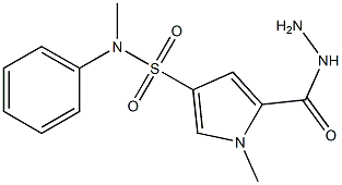 5-(hydrazinocarbonyl)-N,1-dimethyl-N-phenyl-1H-pyrrole-3-sulfonamide Struktur