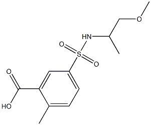 5-[(1-methoxypropan-2-yl)sulfamoyl]-2-methylbenzoic acid Struktur