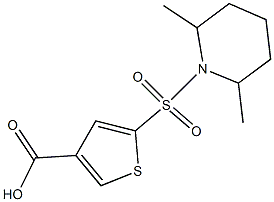 5-[(2,6-dimethylpiperidine-1-)sulfonyl]thiophene-3-carboxylic acid Struktur