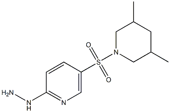 5-[(3,5-dimethylpiperidine-1-)sulfonyl]-2-hydrazinylpyridine Struktur