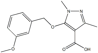 5-[(3-methoxyphenyl)methoxy]-1,3-dimethyl-1H-pyrazole-4-carboxylic acid Struktur