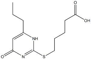 5-[(4-oxo-6-propyl-1,4-dihydropyrimidin-2-yl)sulfanyl]pentanoic acid Struktur