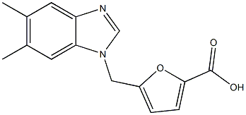 5-[(5,6-dimethyl-1H-1,3-benzodiazol-1-yl)methyl]furan-2-carboxylic acid Struktur