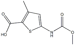 5-[(methoxycarbonyl)amino]-3-methylthiophene-2-carboxylic acid Struktur