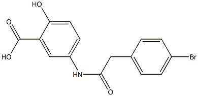 5-[2-(4-bromophenyl)acetamido]-2-hydroxybenzoic acid Struktur