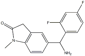 5-[amino(2,4-difluorophenyl)methyl]-1-methyl-2,3-dihydro-1H-indol-2-one Struktur