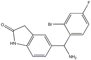 5-[amino(2-bromo-4-fluorophenyl)methyl]-2,3-dihydro-1H-indol-2-one Struktur