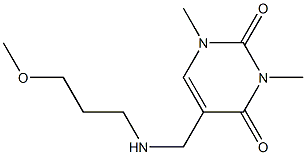 5-{[(3-methoxypropyl)amino]methyl}-1,3-dimethyl-1,2,3,4-tetrahydropyrimidine-2,4-dione Struktur