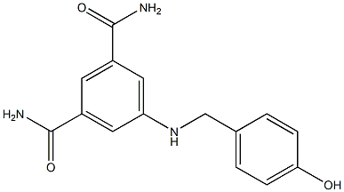 5-{[(4-hydroxyphenyl)methyl]amino}benzene-1,3-dicarboxamide Struktur