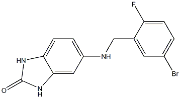 5-{[(5-bromo-2-fluorophenyl)methyl]amino}-2,3-dihydro-1H-1,3-benzodiazol-2-one Struktur