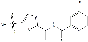 5-{1-[(3-bromophenyl)formamido]ethyl}thiophene-2-sulfonyl chloride Struktur