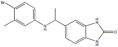 5-{1-[(4-bromo-3-methylphenyl)amino]ethyl}-2,3-dihydro-1H-1,3-benzodiazol-2-one Struktur