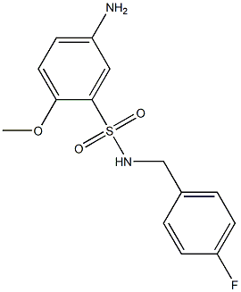 5-amino-N-[(4-fluorophenyl)methyl]-2-methoxybenzene-1-sulfonamide Struktur