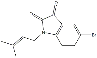 5-bromo-1-(3-methylbut-2-en-1-yl)-2,3-dihydro-1H-indole-2,3-dione Struktur