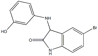 5-bromo-3-[(3-hydroxyphenyl)amino]-2,3-dihydro-1H-indol-2-one Struktur