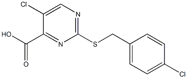 5-chloro-2-[(4-chlorobenzyl)thio]pyrimidine-4-carboxylic acid Struktur